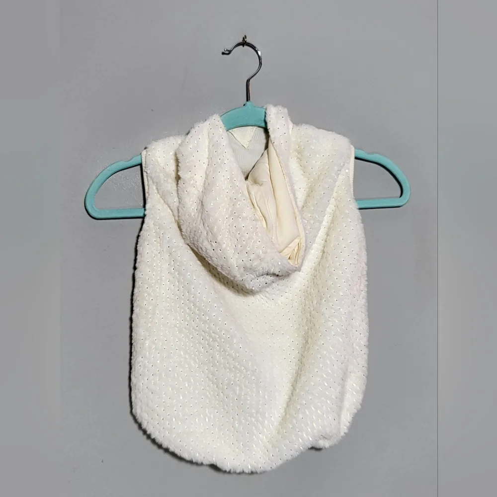NWT FRISCO Plush Fur Dog Hoodie Ivory White with Gold Specks size X-Large